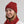 Tuque red 100% mérinos sur jeune femme fabriquée au Canada / Red beanie on women model made of 100% merino wool by Volprivé.