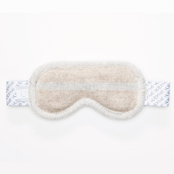 Cache yeux masque de sommeil en laine mérinos beige / Eyepatch sleep mask in merino wool by Volprivé beige.