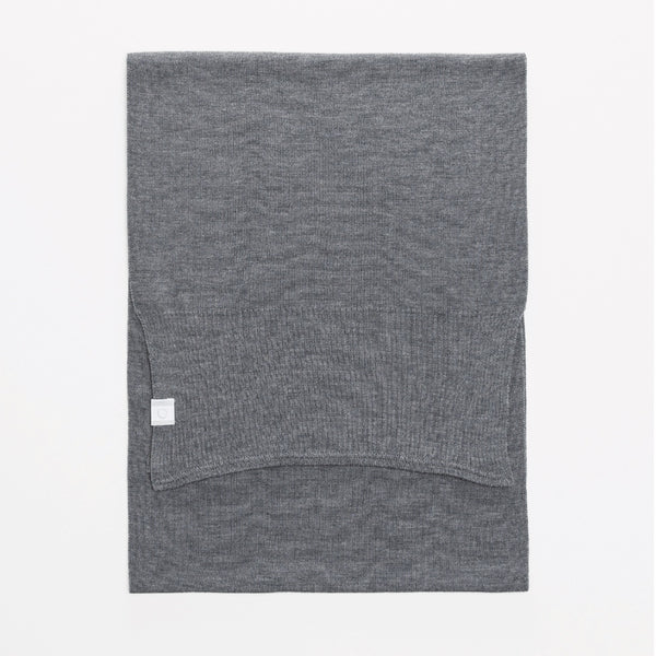 Foulard écharpe en laine mérinos gris / Scarf in merino wool grey by Volprivé.