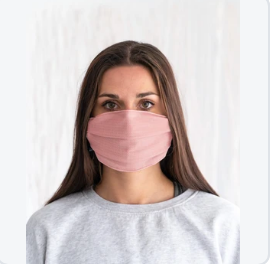Masque de protection respiratoire en tissu anti microbien ajustable lavable fabriqué au Québec bleu gris rose blanc noir beige aqua Volprivé